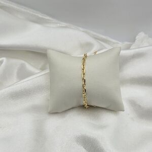 Yellow Gold Over Sterling Silver 925 Twisted Mariner Anklet